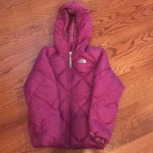 Reversible girls North Face puffer jacket